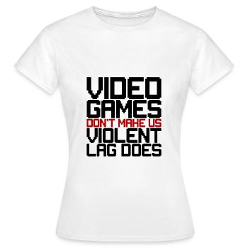Les jeux vidéo ne nous rendent pas violents, le décalage en fait 3 - T-shirt Femme - blanc - Devant - AI Model Female 172 dark (172cm)