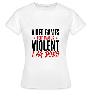 Les jeux vidéo ne nous rendent pas violents, le décalage le fait 2 - T-shirt Femme - blanc - Devant - AI Model Female 172 dark (172cm)
