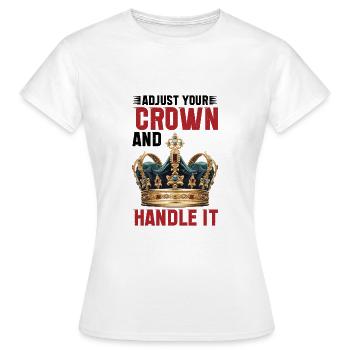 Ajustez votre couronne et manipulez-la 17 - T-shirt Femme - blanc - Devant - AI Model Female 172 dark (172cm)