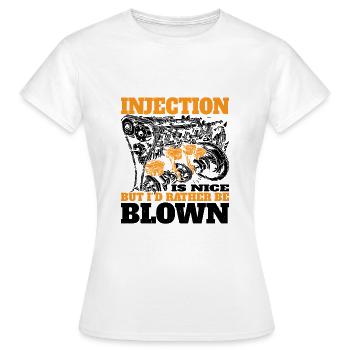 L’injection est agréable mais je préfère être soufflé 7 - T-shirt Femme - blanc - Devant - AI Model Female 172 dark (172cm)