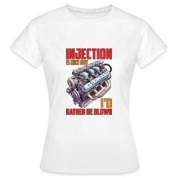 L’injection est agréable mais je préfère être soufflé 16 - T-shirt Femme - blanc - Devant - AI Model Female 172 dark (172cm)