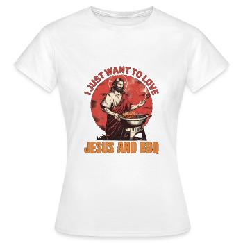 Je veux juste aimer Jésus et BBQ 5 - T-shirt Femme - blanc - Devant - AI Model Female 172 dark (172cm)