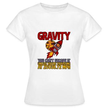 La gravité, on n’y échappe pas 2 - T-shirt Femme - blanc - Devant - AI Model Female 172 dark (172cm)