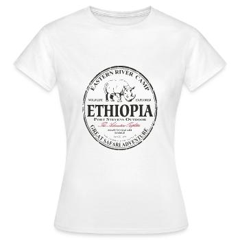 Ethiopie - Rhinocéros - T-shirt Femme - blanc - Devant - AI Model Female 172 dark (172cm)
