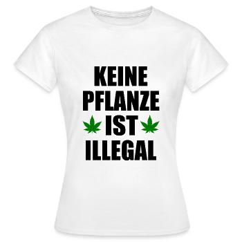 keine pflanze ist illegal - Frauen T-Shirt - Weiß - Vorne - AI Model Female 172 dark (172cm)