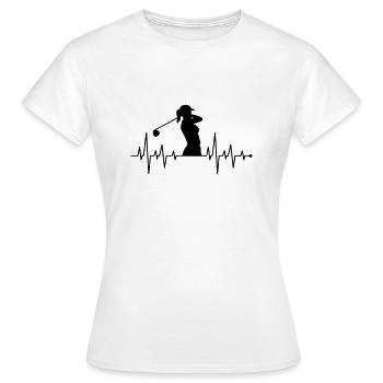 Golferin herzschlag - Frauen T-Shirt - Weiß - Vorne - AI Model Female 172 dark (172cm)