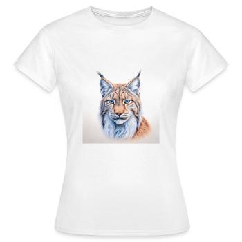 Luchs - Frauen T-Shirt - Weiß - Vorne - AI Model Female 172 dark (172cm)