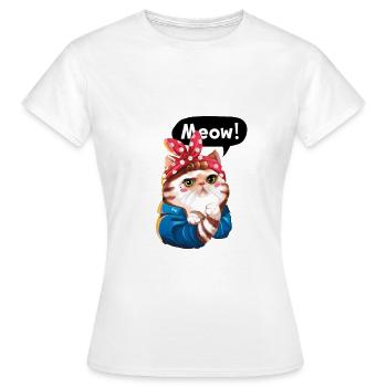 Super Cat Star - Meow - Women's T-Shirt - white - Front - AI Model Female 172 dark (172cm)