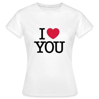 I Love You - Women's T-Shirt - white - Front - AI Model Female 172 dark (172cm)