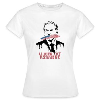 Llibertat Assange - Frauen T-Shirt - Weiß - Vorne - AI Model Female 172 dark (172cm)