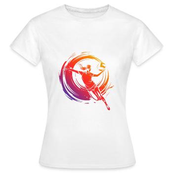 Volleyball Spielerin Bunt - Frauen T-Shirt - Weiß - Vorne - AI Model Female 172 dark (172cm)