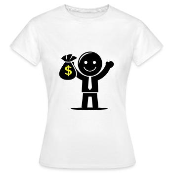 Argent Cash Hustle Sac d’argent - T-shirt Femme - blanc - Devant - AI Model Female 172 dark (172cm)