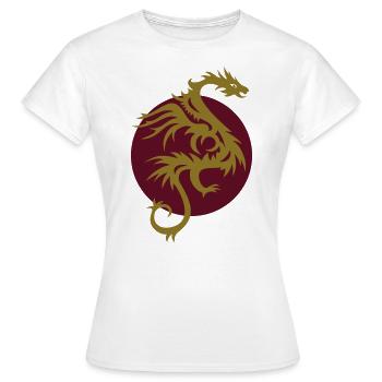 DRAGON SUN - Frauen T-Shirt - Weiß - Vorne - AI Model Female 172 dark (172cm)