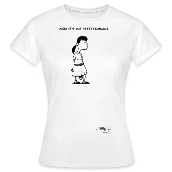 Mädchen mit Pferdeschwanz - Frauen T-Shirt - Weiß - Vorne - AI Model Female 172 dark (172cm)