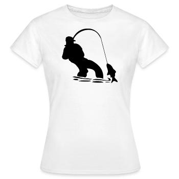Fischer Fischen Fisch - Frauen T-Shirt - Weiß - Vorne - AI Model Female 172 dark (172cm)