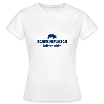 Schweinefleisch krümelt nicht - Grill - grillen - Frauen T-Shirt - Weiß - Vorne - AI Model Female 172 dark (172cm)