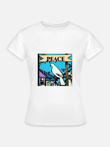 Friedenstaube Peace - Frauen T-Shirt - Weiß