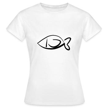 fisch fischen - Frauen T-Shirt - Weiß - Vorne - AI Model Female 172 dark (172cm)