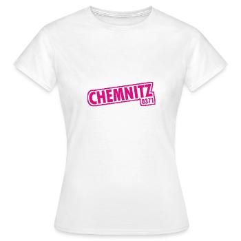 Chemnitz 0371 Vorwahl - Frauen T-Shirt - Weiß - Vorne - AI Model Female 172 dark (172cm)