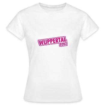 Wuppertal 0202 Vorwahl - Frauen T-Shirt - Weiß - Vorne - AI Model Female 172 dark (172cm)