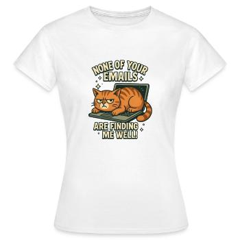Lustige Sprüche Katze Büro Arbeit Kollegen - Frauen T-Shirt - Weiß - Vorne - AI Model Female 172 dark (172cm)