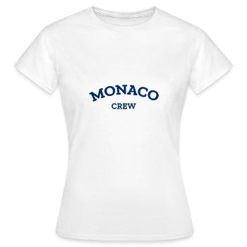 Monaco Crew - Monte Carlo - Mer Méditerranée - T-shirt Femme - blanc - Devant - AI Model Female 172 dark (172cm)
