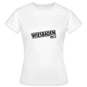 Wiesbaden 0611 Vorwahl - Frauen T-Shirt - Weiß - Vorne - AI Model Female 172 dark (172cm)