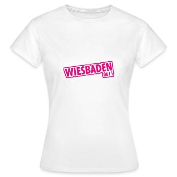 Wiesbaden 0611 Vorwahl - Frauen T-Shirt - Weiß - Vorne - AI Model Female 172 dark (172cm)