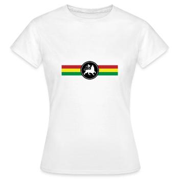Flagge Rasta Reggae Reggaeton Löwe - Frauen T-Shirt - Weiß - Vorne - AI Model Female 172 dark (172cm)
