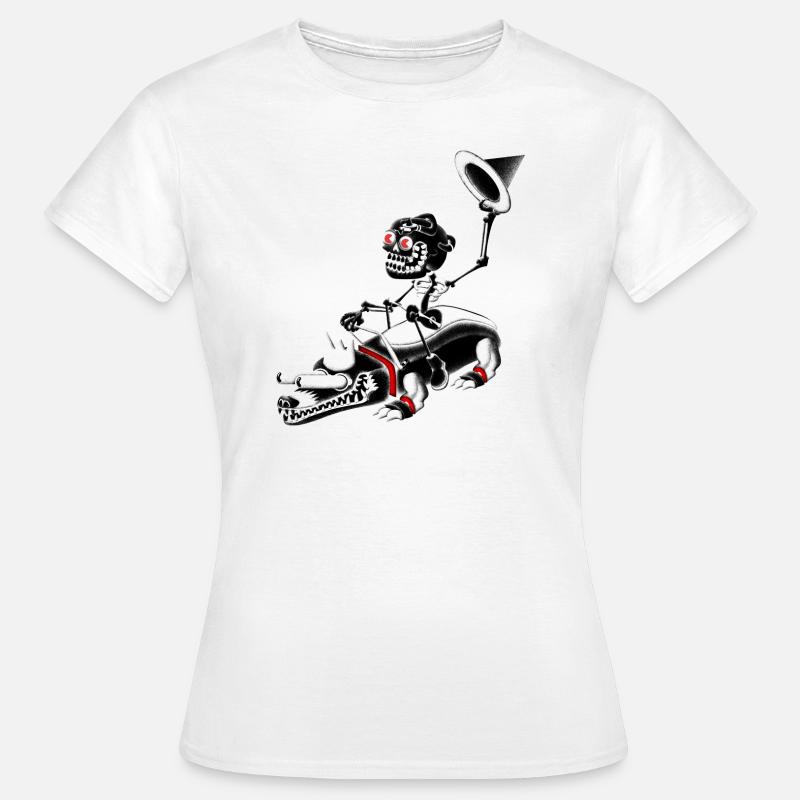Skeleton riding a badger - Women's T-Shirt - white