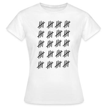100 lignes / / 100 fois / / Anniversaire / / - T-shirt Femme - blanc - Devant - AI Model Female 172 dark (172cm)
