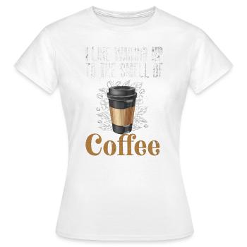 Morgenkaffee Aufwachen mit dem Geruch von Koffein - Frauen T-Shirt - Weiß - Vorne - AI Model Female 172 dark (172cm)