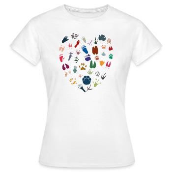 Coeur animal - T-shirt Femme - blanc - Devant - AI Model Female 172 dark (172cm)