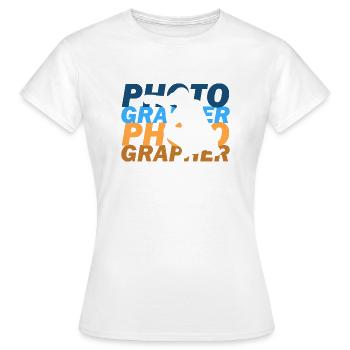 Photographer photographer - Women's T-Shirt - white - Front - AI Model Female 172 dark (172cm)