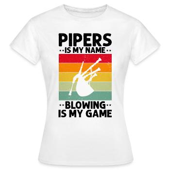 Dudelsack für Dudelsackspieler und Schotten - Frauen T-Shirt - Weiß - Vorne - AI Model Female 172 dark (172cm)