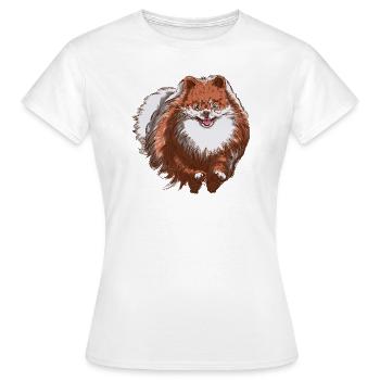 Cute Spitz court vers vous - Spitz Dog Design - T-shirt Femme - blanc - Devant - AI Model Female 172 dark (172cm)