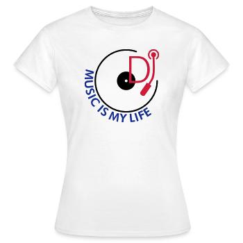 DJ music is my life - Frauen T-Shirt - Weiß - Vorne - AI Model Female 172 dark (172cm)