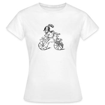 Napoleon Fahrrad fahren - Frauen T-Shirt - Weiß - Vorne - AI Model Female 172 dark (172cm)