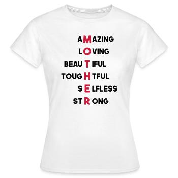 best mom cool great gift dear mom lovely - Women's T-Shirt - white - Front - AI Model Female 172 dark (172cm)