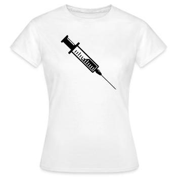 Spritze, ich bin durch! - Frauen T-Shirt - Weiß - Vorne - AI Model Female 172 dark (172cm)