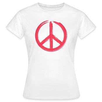 Signe de paix - Signe de paix - Logo - T-shirt Femme - blanc - Devant - AI Model Female 172 dark (172cm)