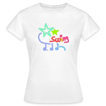 Swing ♩♩♪ - Frauen T-Shirt - Weiß - Vorne - AI Model Female 172 dark (172cm)