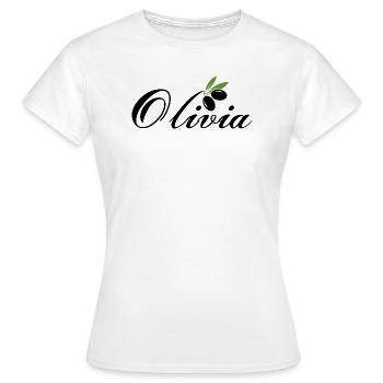 Olivia Olive - T-shirt Femme - blanc - Devant - AI Model Female 172 dark (172cm)