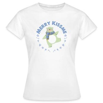 FROHE CHRISTEN BLAUER LIEBLICHER BÄR - Frauen T-Shirt - Weiß - Vorne - AI Model Female 172 dark (172cm)