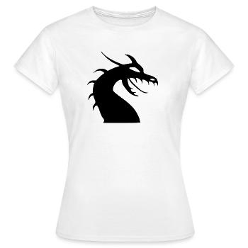 Silhouette de tête de dragon - T-shirt Femme - blanc - Devant - AI Model Female 172 dark (172cm)