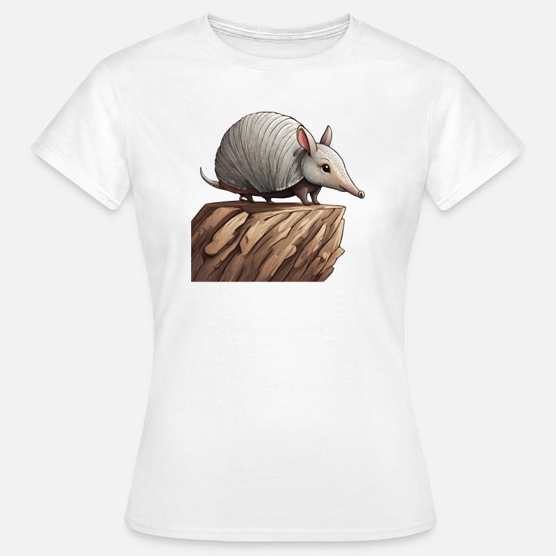 Armadillo on tree trunk - Women's T-Shirt - white