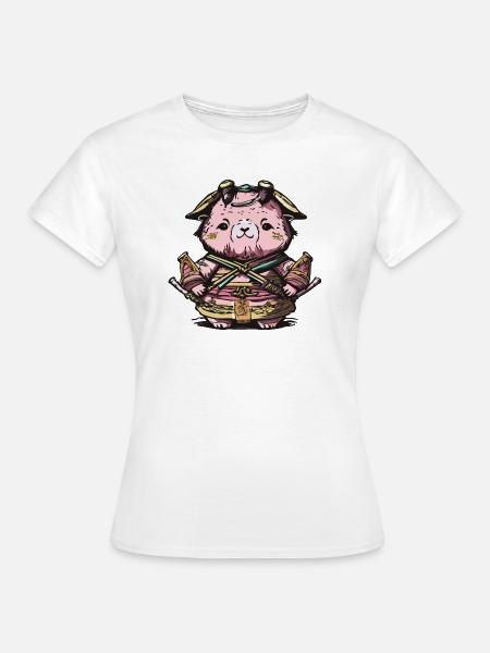 Tierischer Samurai - Frauen T-Shirt - Weiß