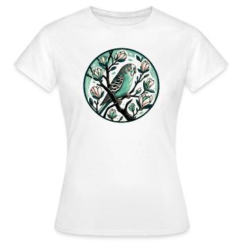 Sittich - Frauen T-Shirt - Weiß - Vorne - AI Model Female 172 dark (172cm)