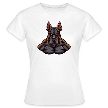 Chien Doberman - T-shirt Femme - blanc - Devant - AI Model Female 172 dark (172cm)