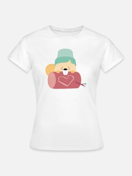 BEAVER IN LOVE - Frauen T-Shirt - Weiß